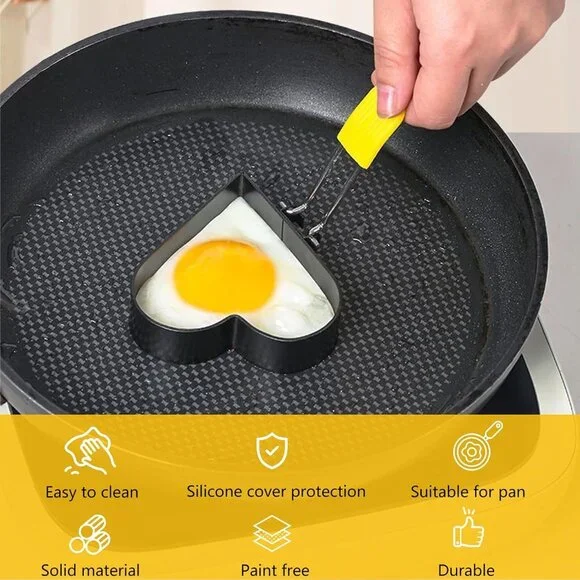 Egg Ring for Frying Eggs and English Muffin - Round Egg Shaper Mold with Anti-sc - Picture 6 of 7